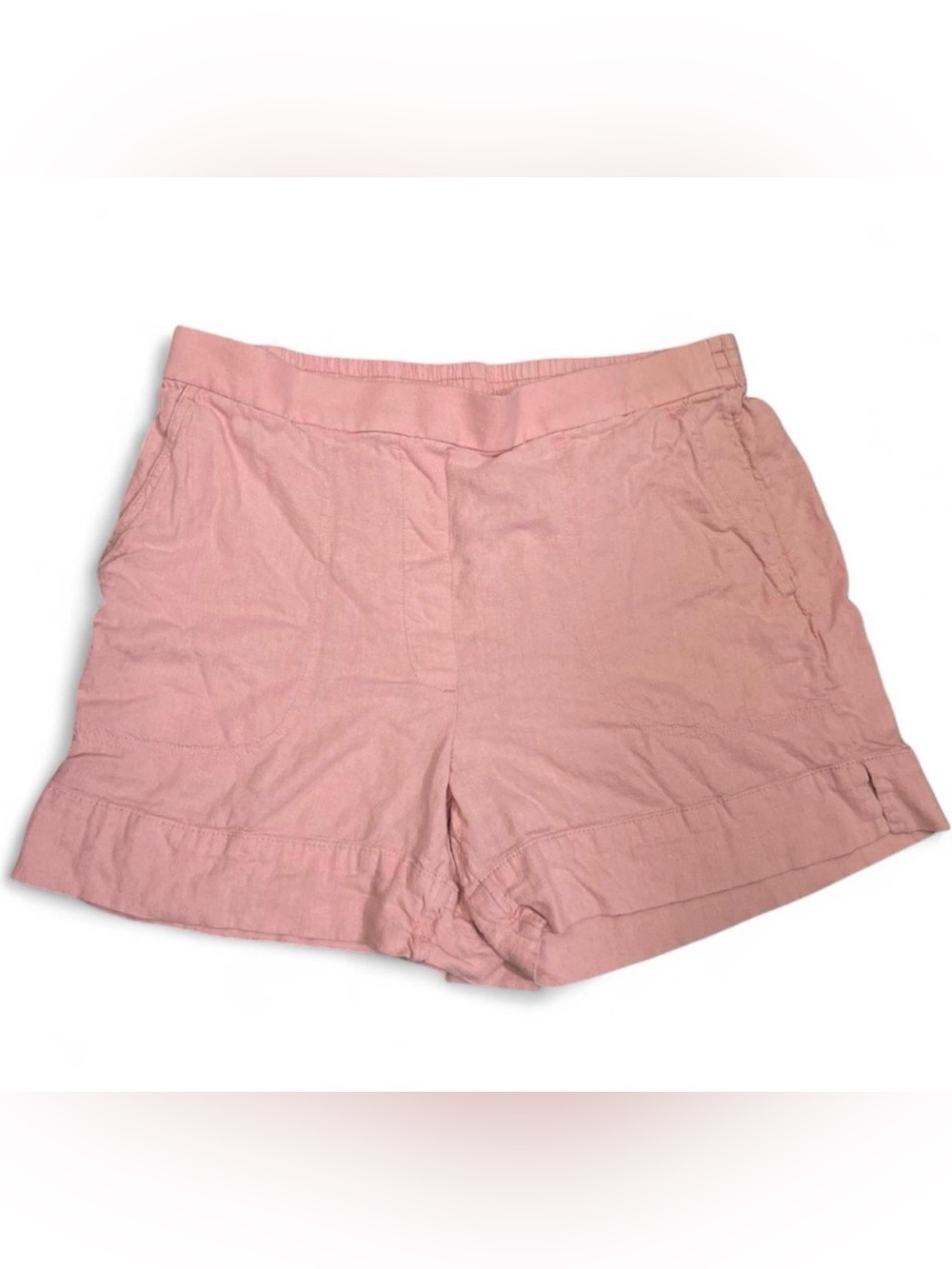 Banana Republic Pink Linen-Blend Women’s High-Waisted Bermuda Shorts Size L